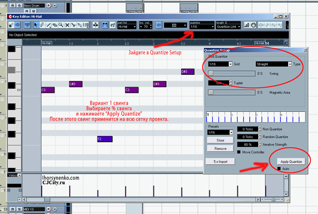   .  Quantize  Steinberg Cubase SX