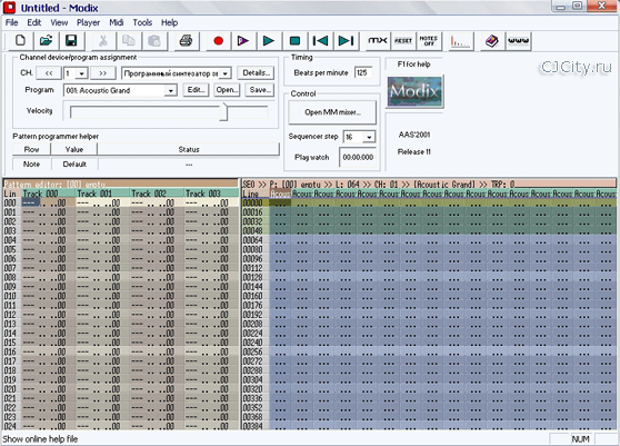  Modix MIDI tracker release 11